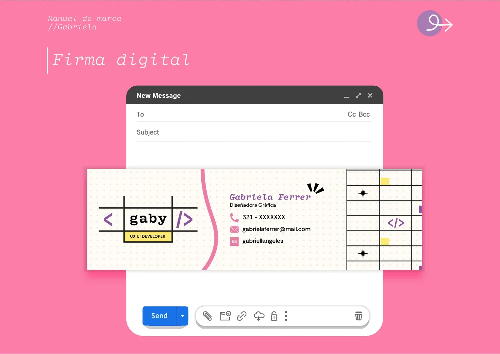 Firma digital con el logo en un correo electrónico