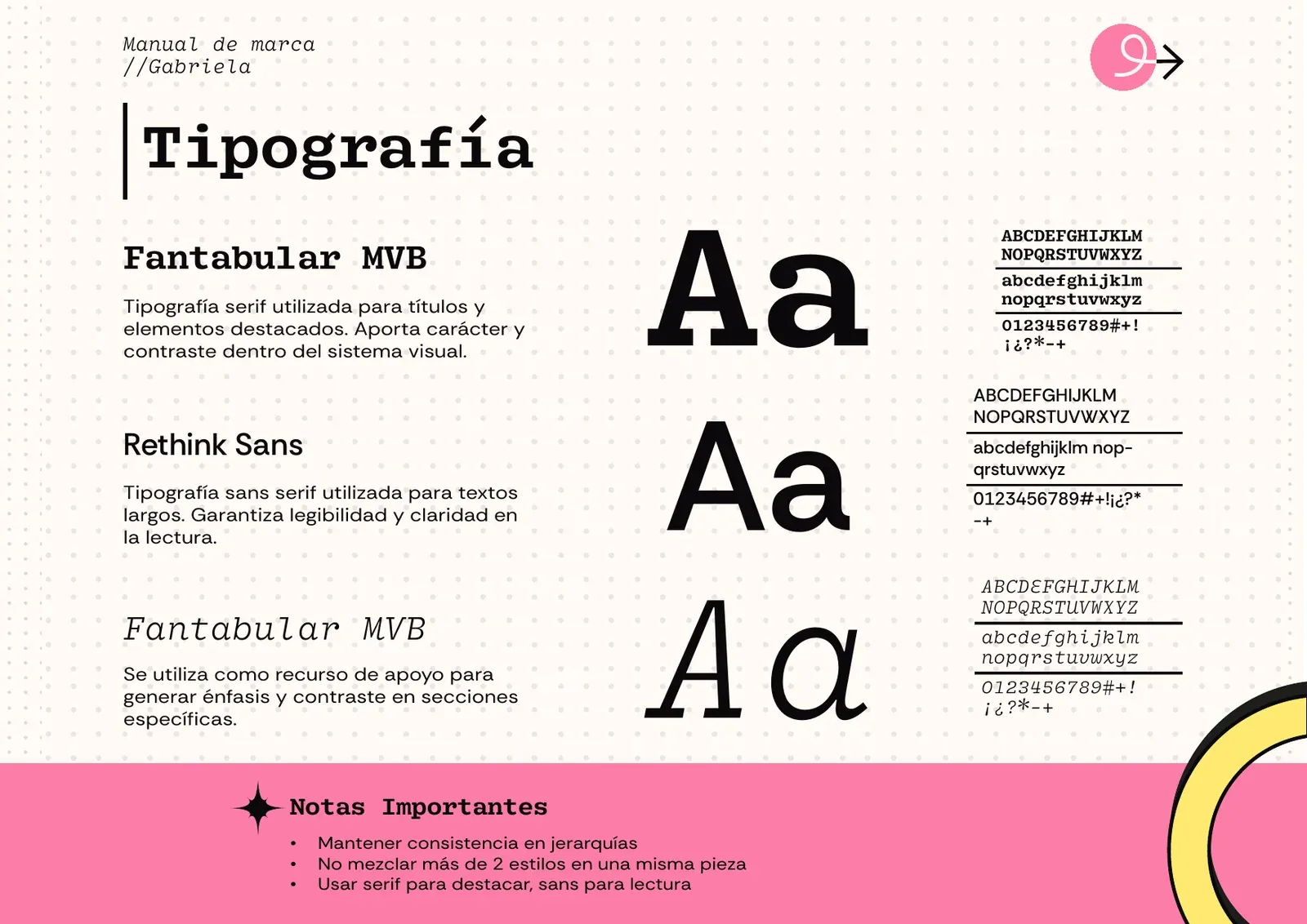 Tipografías de la marca: Fantabular MVB y Rethink Sans