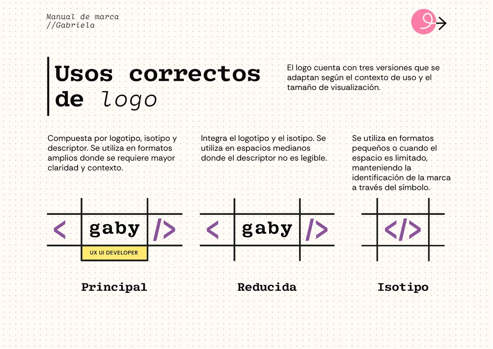 Versiones principal, reducida e isotipo del logo